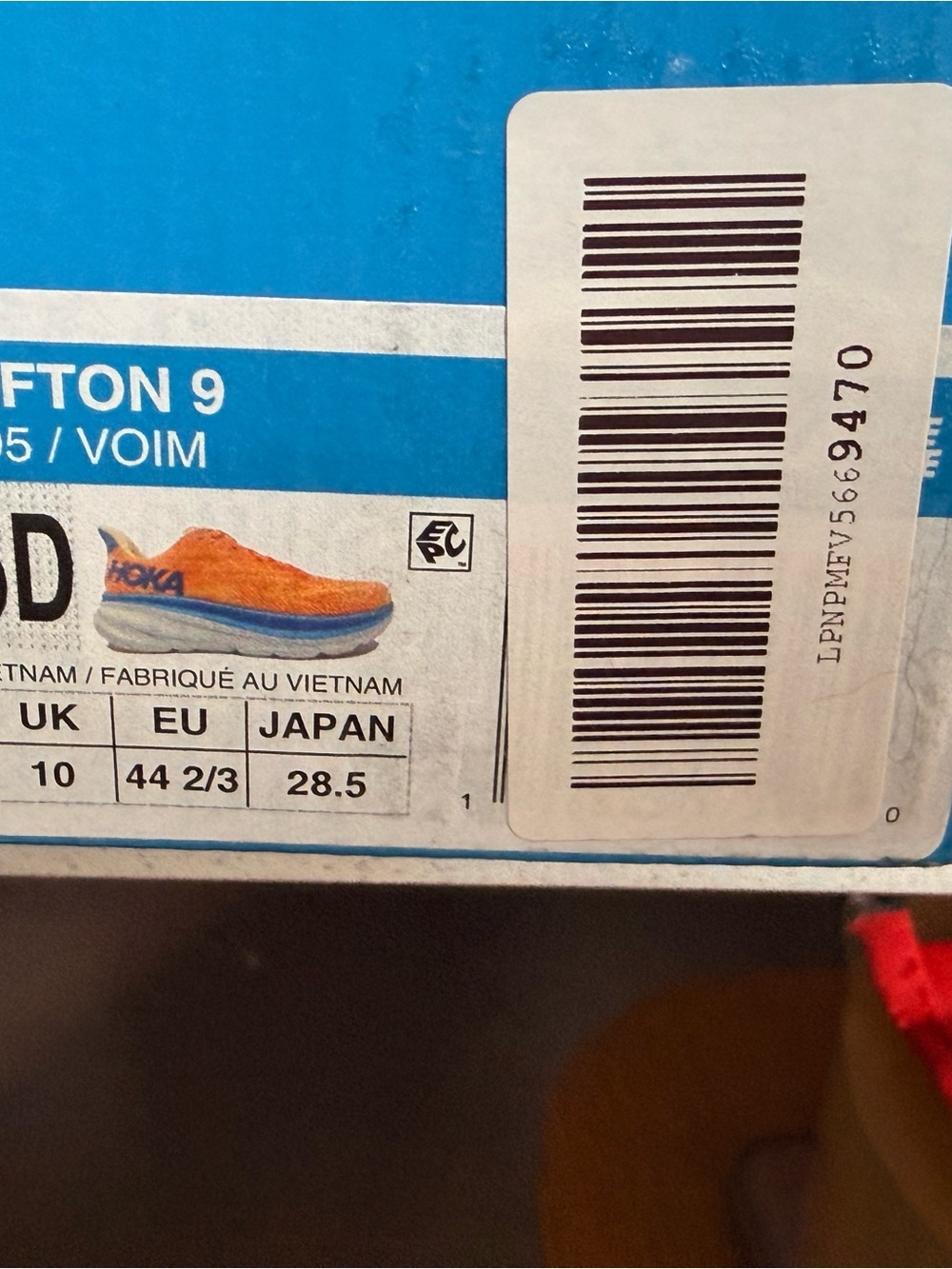 New Hoka Orange and Blue Men's Athletic Running Shoes Size 10.5 - Picture 8 of 9
